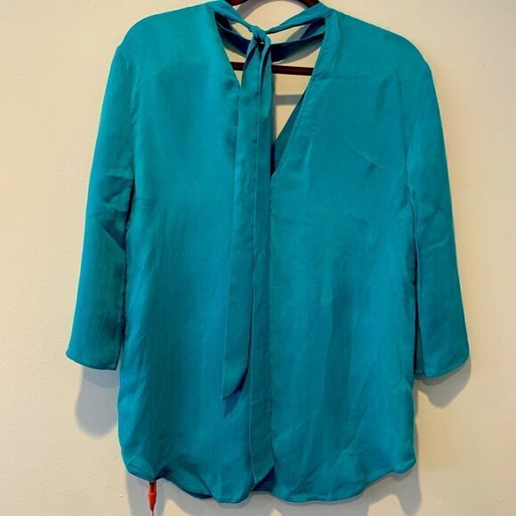 Sandro  Renza Paris neck cupro top size 1, NWT - Picture 2 of 6